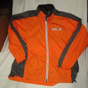 Nike Orange and Grey Nylon Windbreaker Jacket, sz.XL